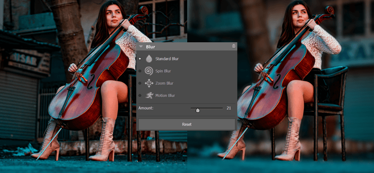 Blur backgrounds against the photo subject easily